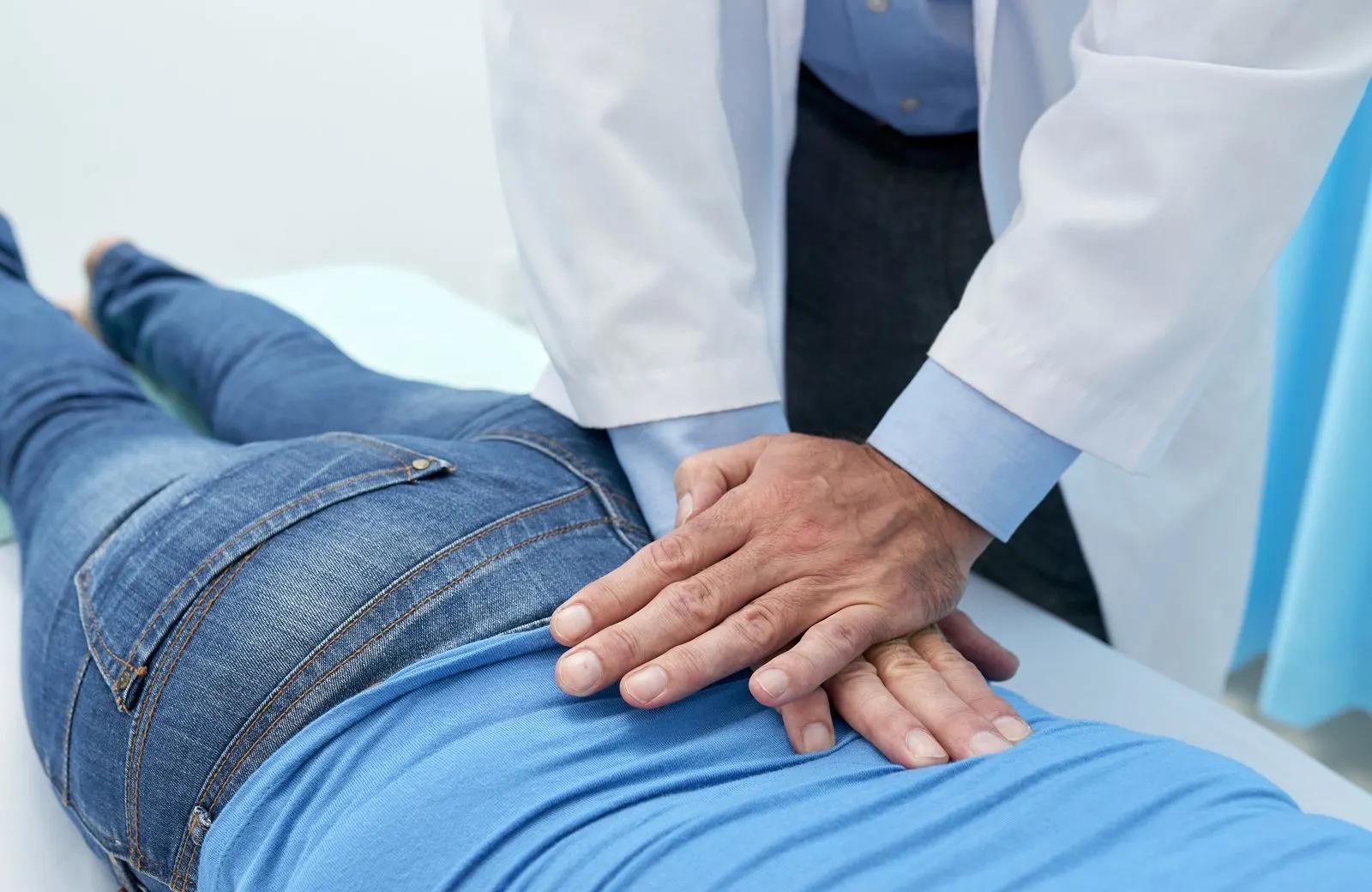 man getting chiropractic adjustment